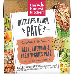 The Honest Kitchen Beef, Cheddar & Farm Veggies Butcher Block Pâté - 10.5 oz (Case of 6)