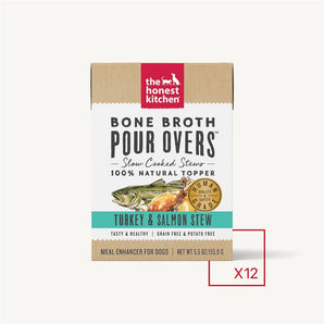 The Honest Kitchen Bone Broth Pour Overs Turkey and Salmon - 5.5 oz (Case of 12)