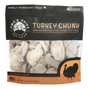 Oma's Pride Freeze Dried Raw Turkey Chunk - 16 oz