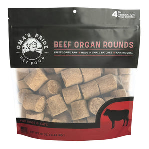 Oma's Pride Freeze Dried Raw Beef Organ Rounds - 16 oz