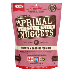 Primal Pet Foods Freeze Dried Nuggets Turkey & Sardine Formula - 14 oz