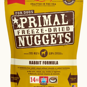 Primal Pet Foods Freeze Dried Nuggets Rabbit Formula - 14 oz