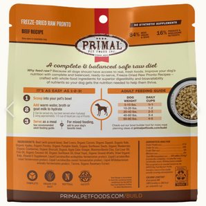 Primal Pet Foods Freeze-Dried Raw Pronto Beef Recipe - 25 oz