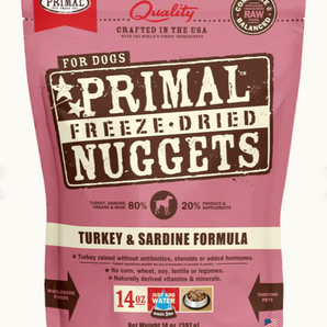 Primal Pet Foods Freeze Dried Nuggets Turkey & Sardine Formula - 5.5 oz