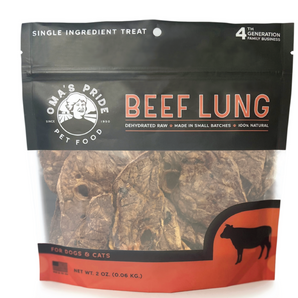 Oma's Pride Dehydrated Raw Beef Lung - 2 oz