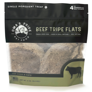 Oma's Pride Freeze Dried Raw Dried Beef Tripe Flats - 4 oz