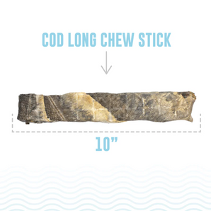 Icelandic+ Cod Skin Long Chew Stick - 10 Inches 2 Pack, 4 oz