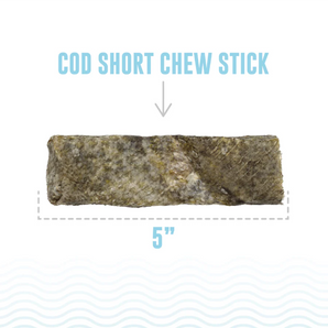 Icelandic+ Cod Skin Short Chew Stick - 5 Inches 3 Pack